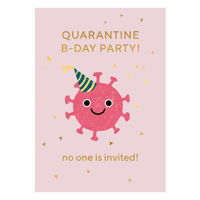 Postkarte "Quarantäne Geburtstagsparty " von timi , Corona, Geburtstag