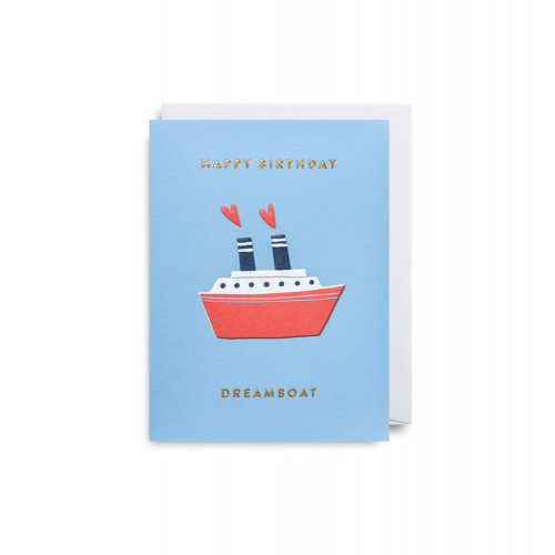 Minikarte " Happy Birthday Dreamboat "von Ruby Taylor , Klappkarte klein