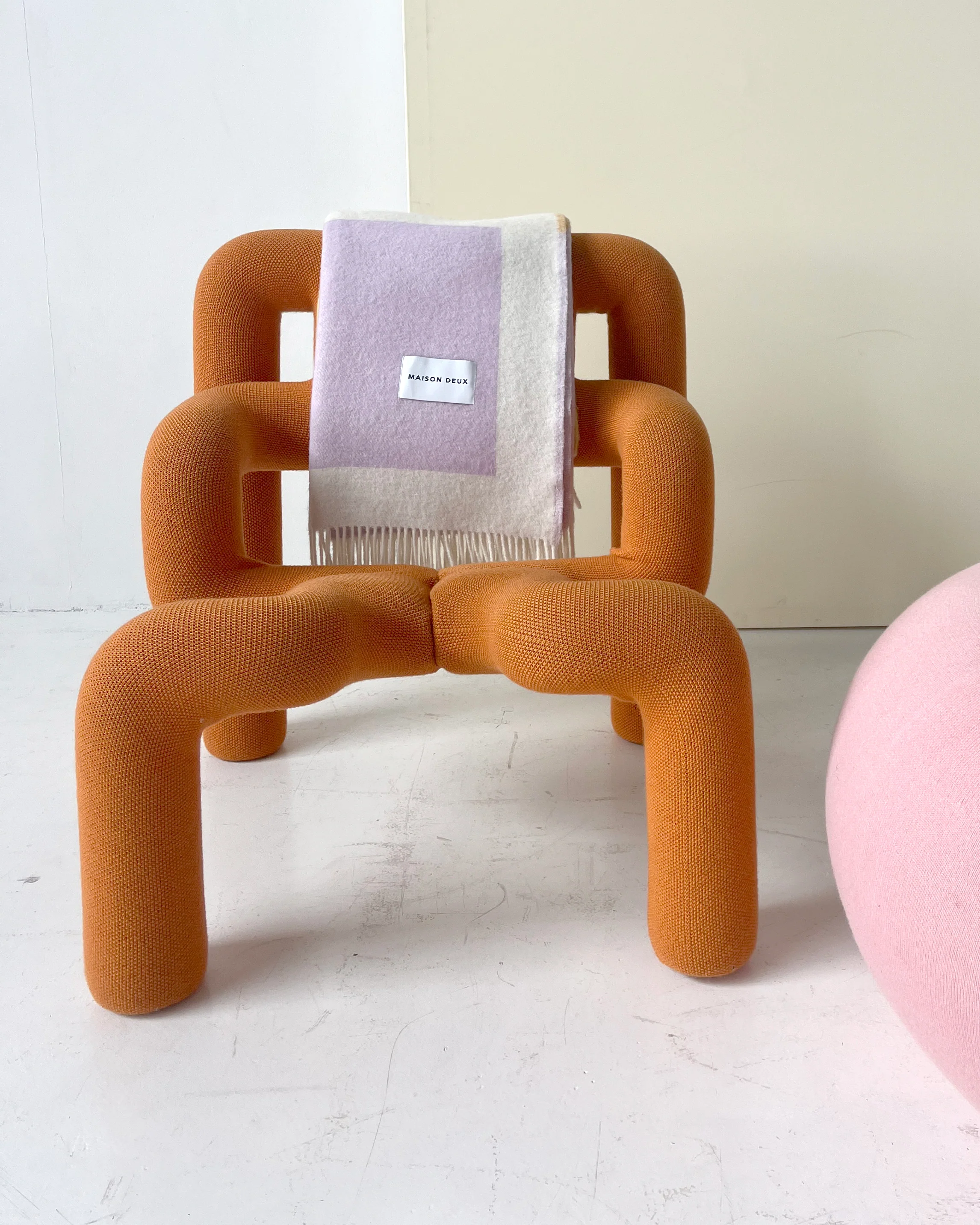 Maison Deux Wolldecke Color Block No.1 Lila, ca. 130 x 200 cm, Plaid, 100 % Wolle  