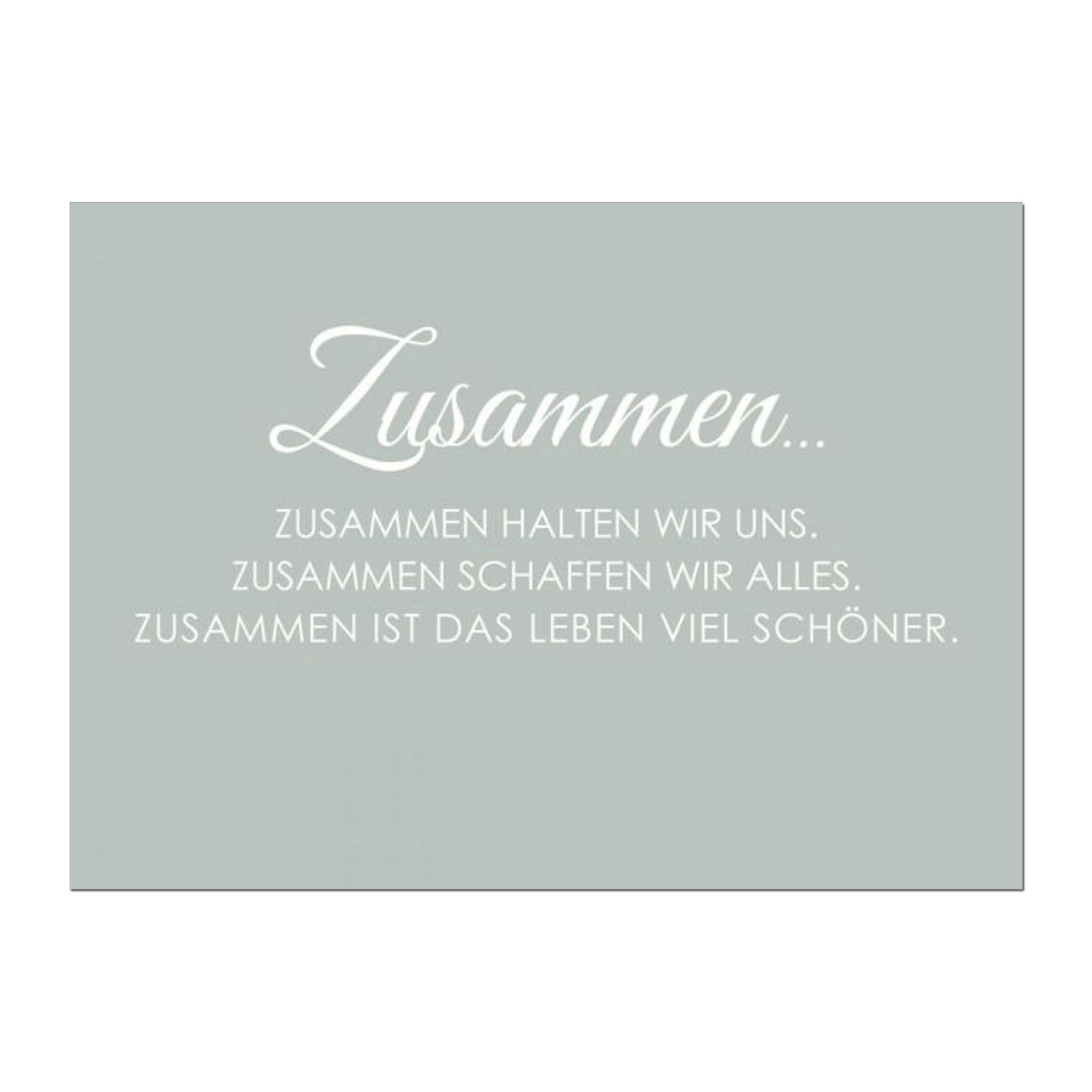 Wunderwort Postkarte "Zusammen halten wir uns…"