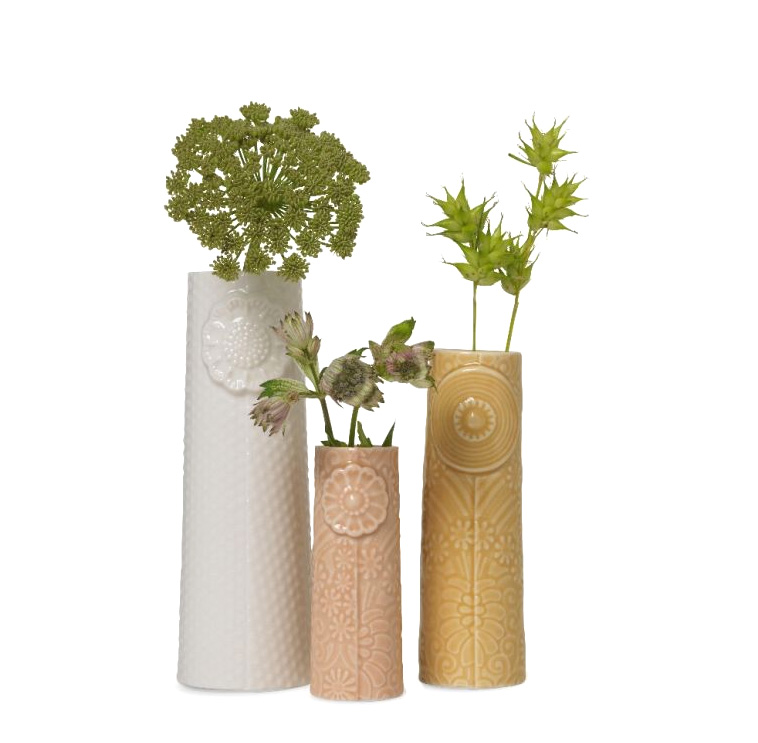 Dottir Nordic Design Pipanella Punkt Vase Höhe 15 cm weiß