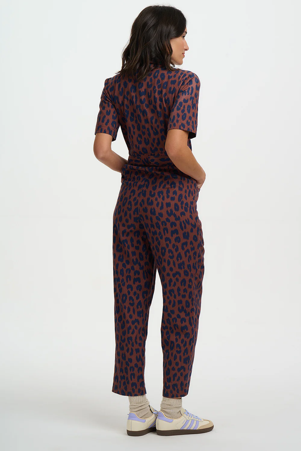 % Sugarhill Brighton Meredith Boilersuit - Rust/Navy, Ikat Leopard von sugarhill BRIGHTON