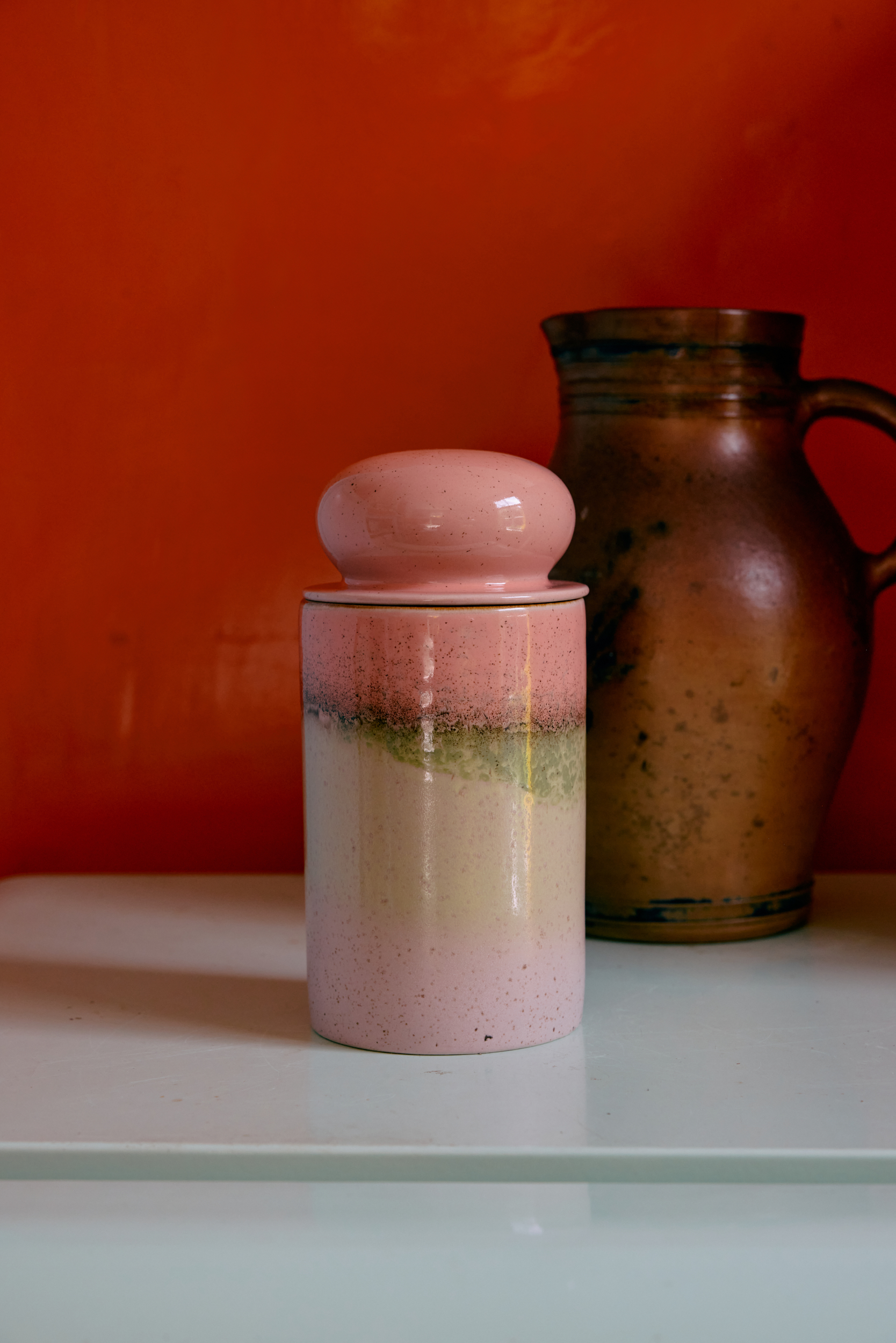 HKliving 70's Vorratsdose GLAZE, storage jar, D. 11 cm, Höhe 22,5 cm