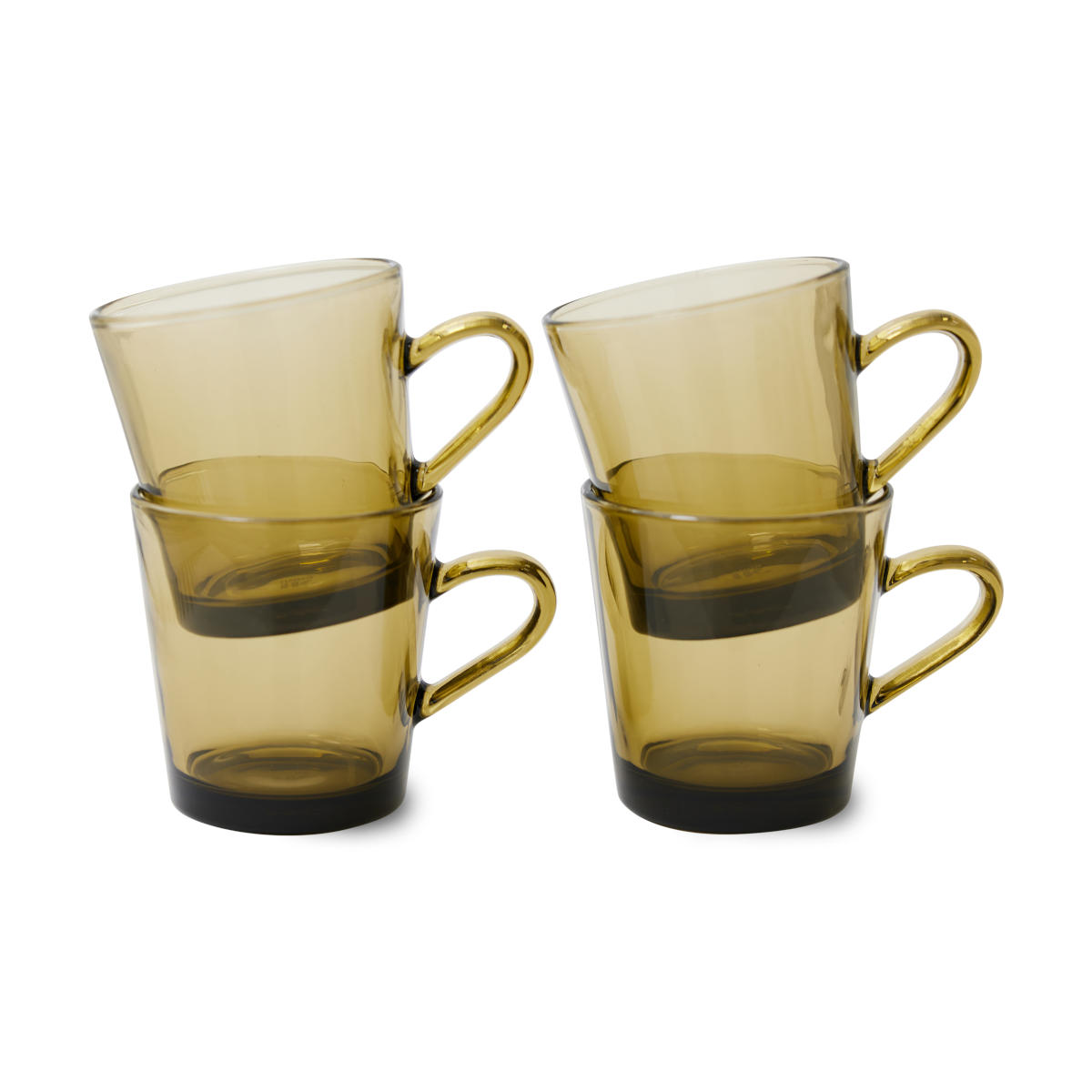 % HKliving 70's Tasse Glas MUD, Siebziger Jahre Geschirr, Pro Stück    