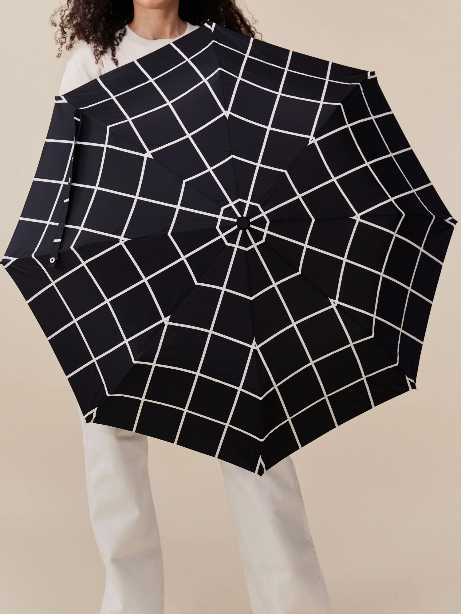 Regenschirm Original Duckhead BLACK GRID, Schwarz Karo