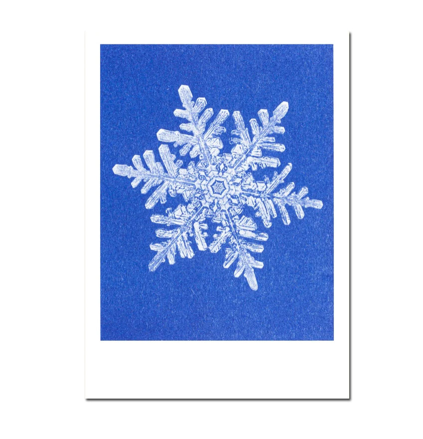 Herr und Frau Rio Postkarte XMAS Schneeflocke No. 1, Neves, Risographie Postkarte Weihnachten