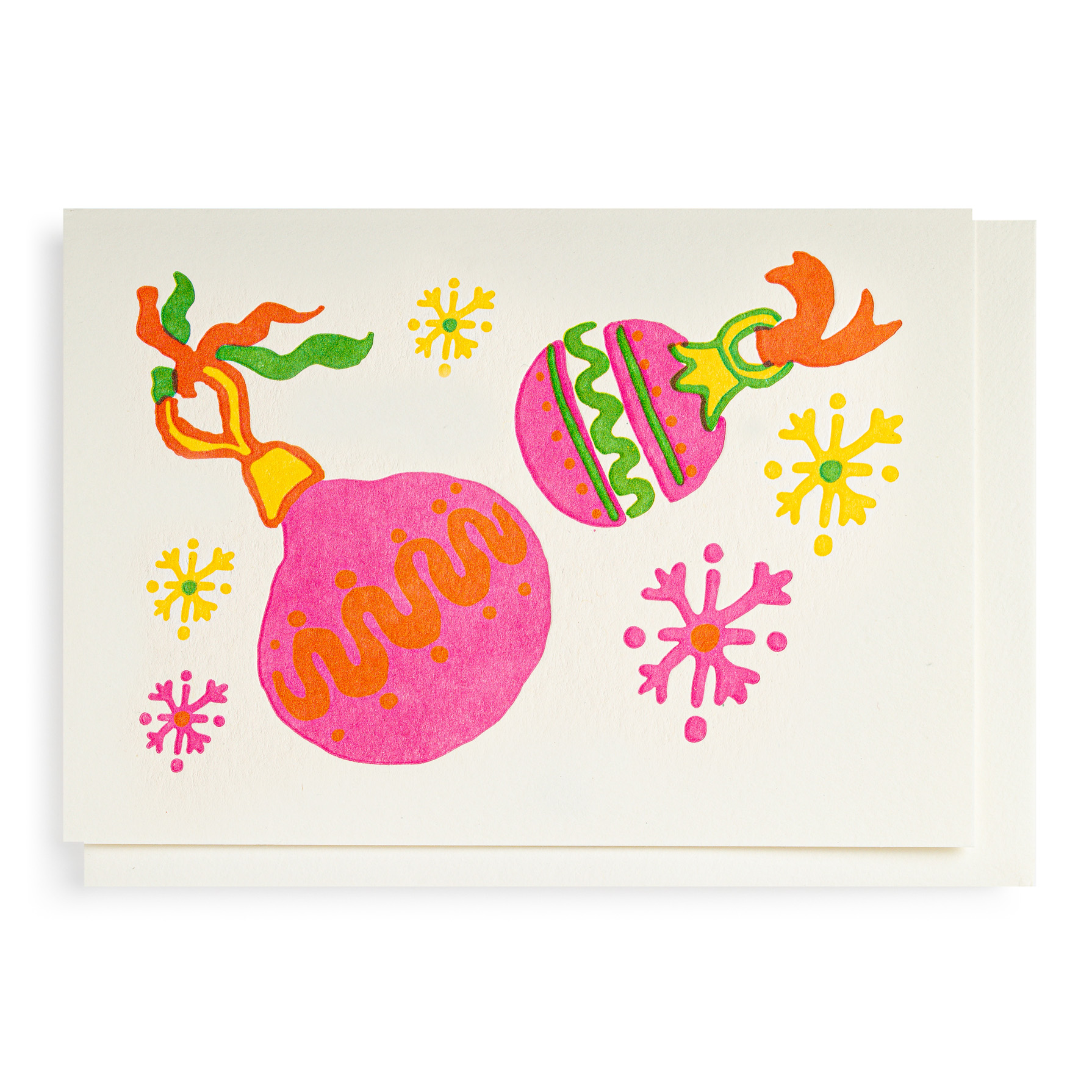Doppelkarte  Weihnachten klein "Christmas Balls" von The ARCHIVIST, Letterpress