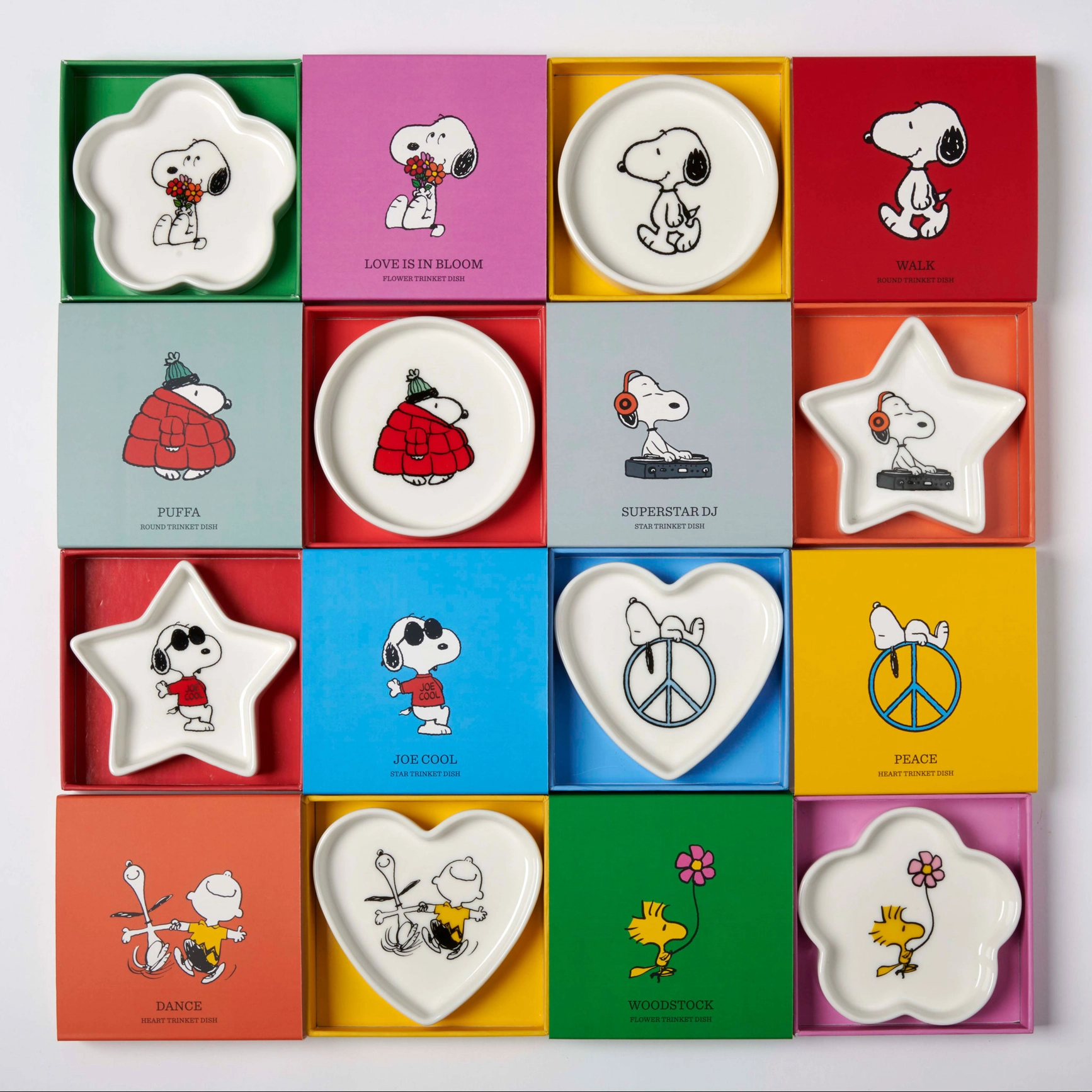 The Peanuts kleine Schale Woodstock mit Blume, D. ca. 10 cm, weiß 