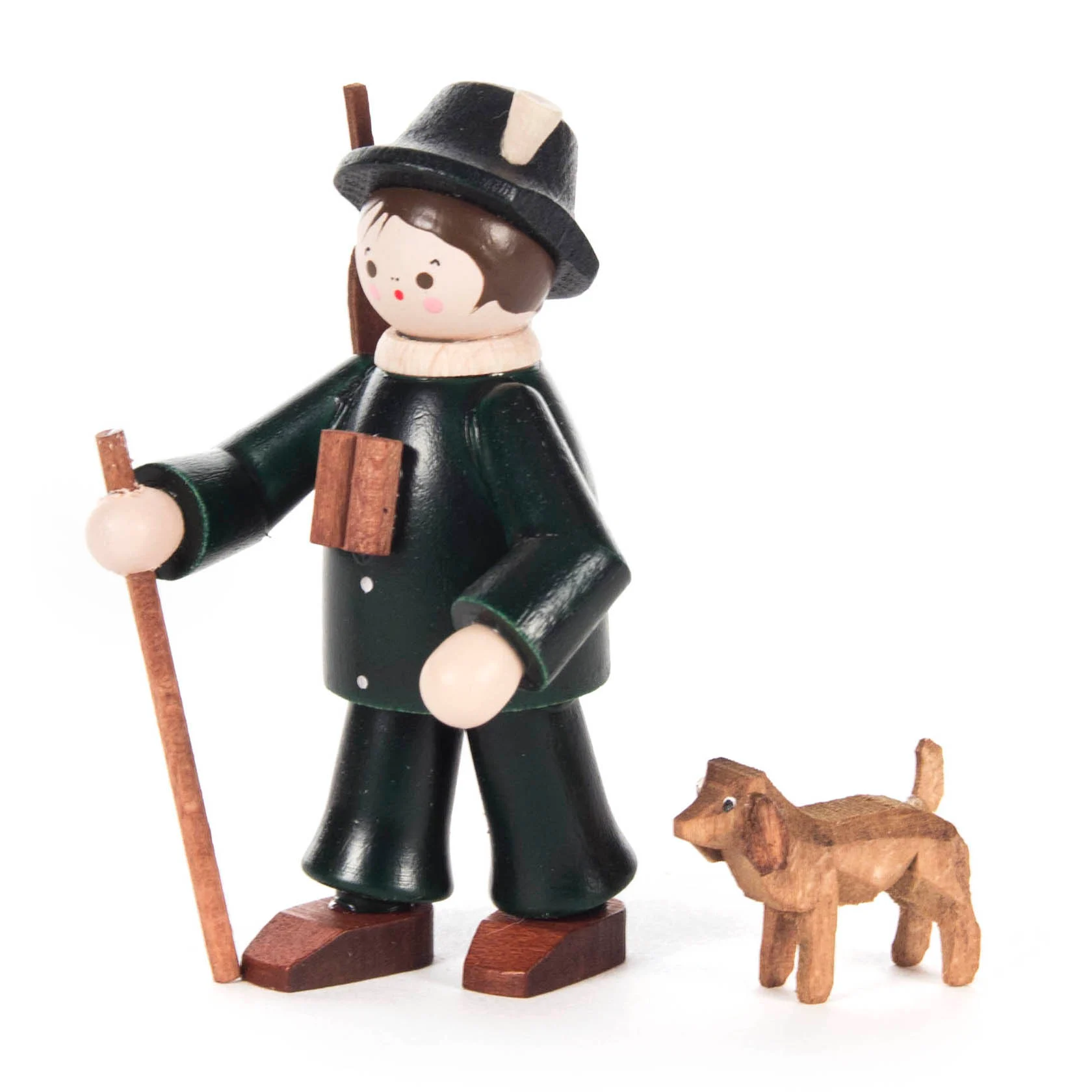 Förster mit Hund farbig aus dem Erzgebirge ♥  Höhe ca. 6 cm