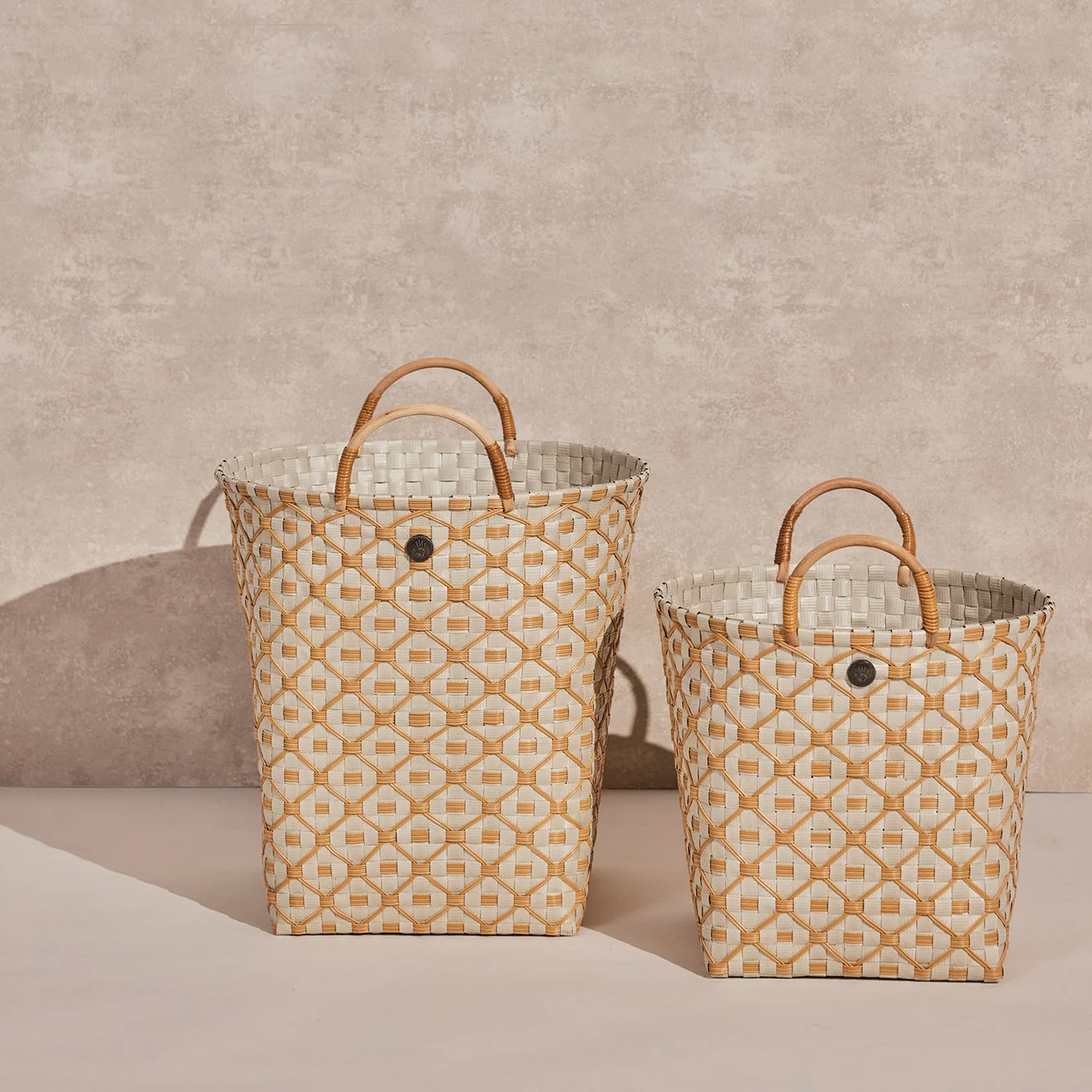 Handed By Ivy & Rose Basket pale grey with ecru pattern