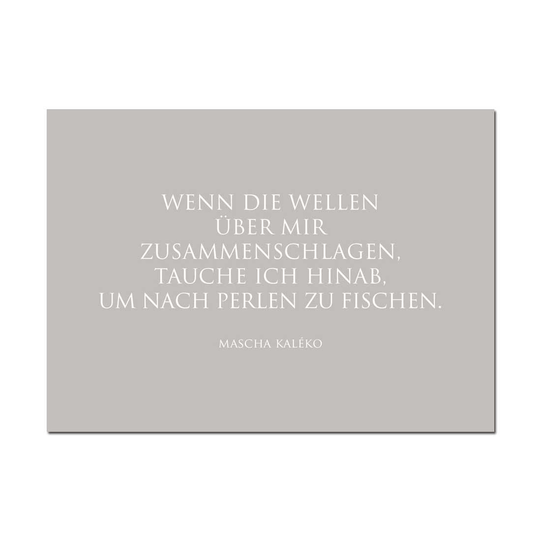 Wunderwort Postkarte "Nach Perlen zu Fischen…" Mascha Kaléko