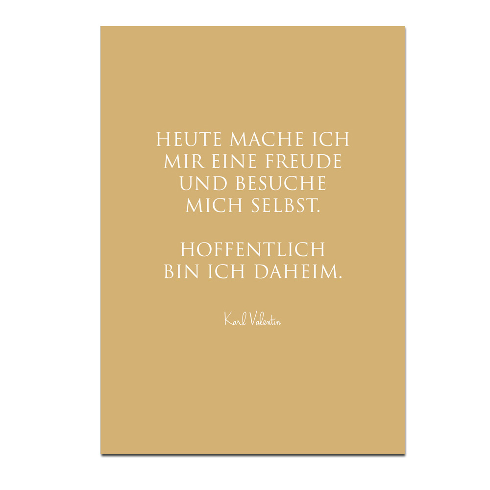 Wunderwort Postkarte "Heute mache ich mir eine Freude…" Karl Valentin