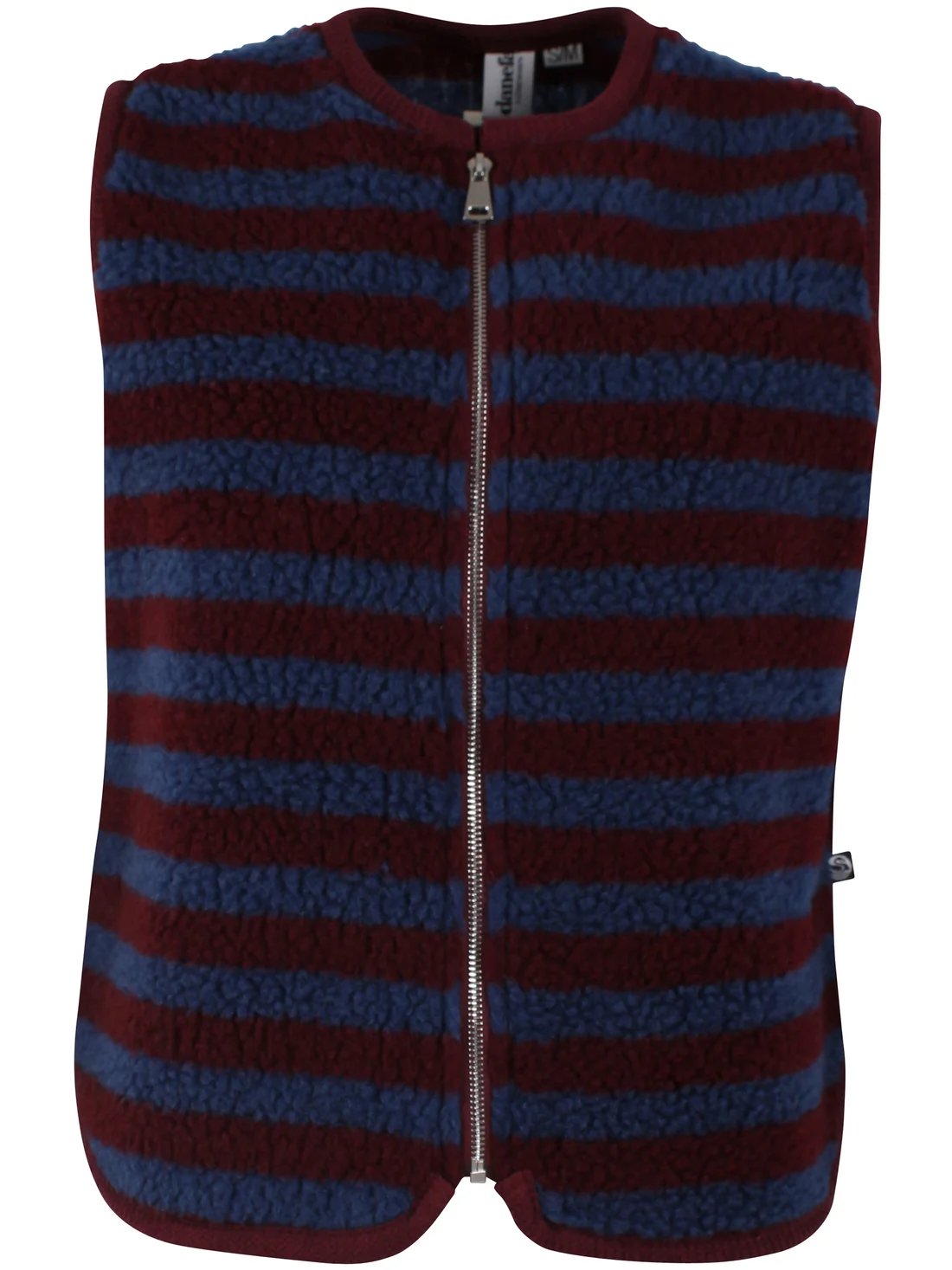 Danefae Danecubist Weste Fuzzy Wool Stripe Fleece Vest Dark Wine/Porcelaine