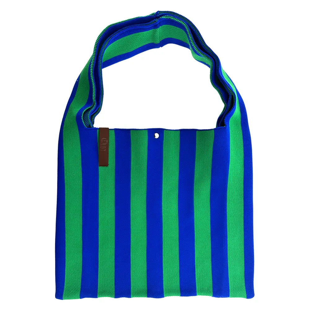 LOT83 Shopper Lois 22, Streifen Blau-Grün, ca.  45 x 35 cm