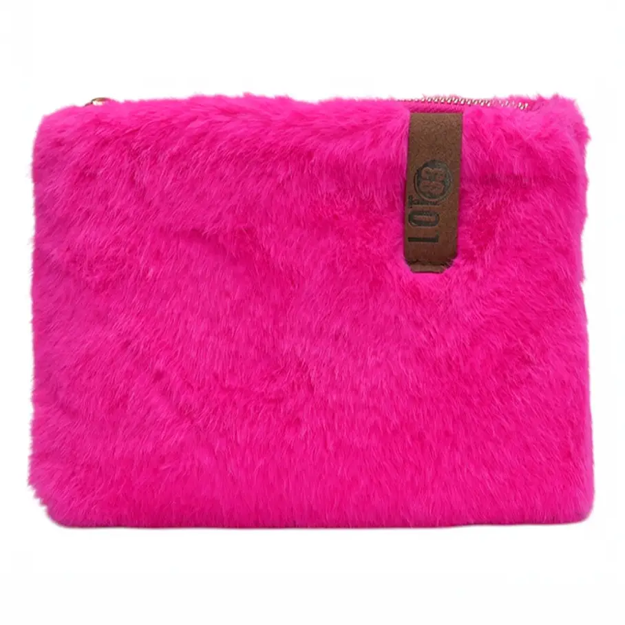 LOT83 Tasche Pia 37, Plüsch pink, ca. 19 x 13 cm