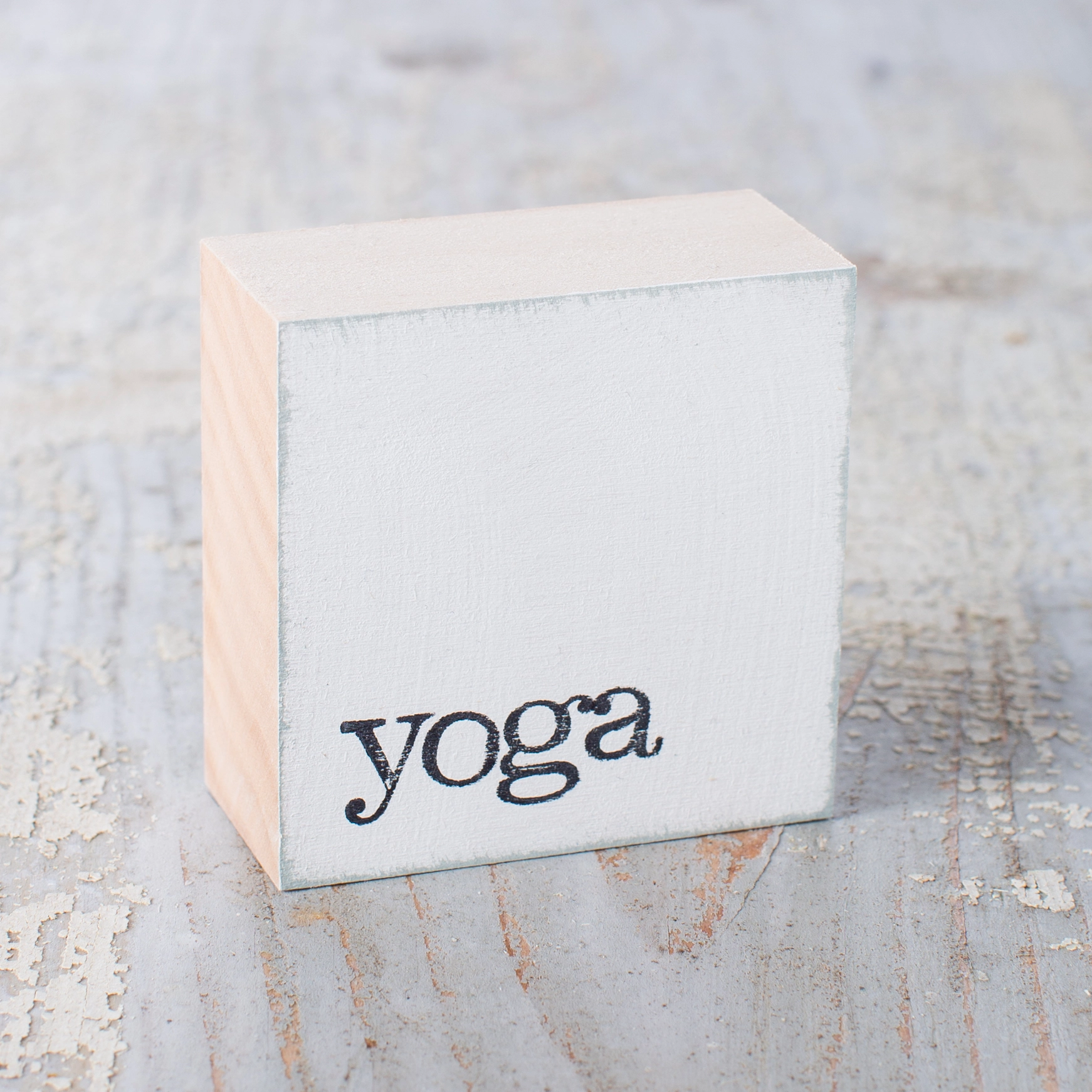 Textplatte "yoga" weiß von iopla , 6 x 6 cm  