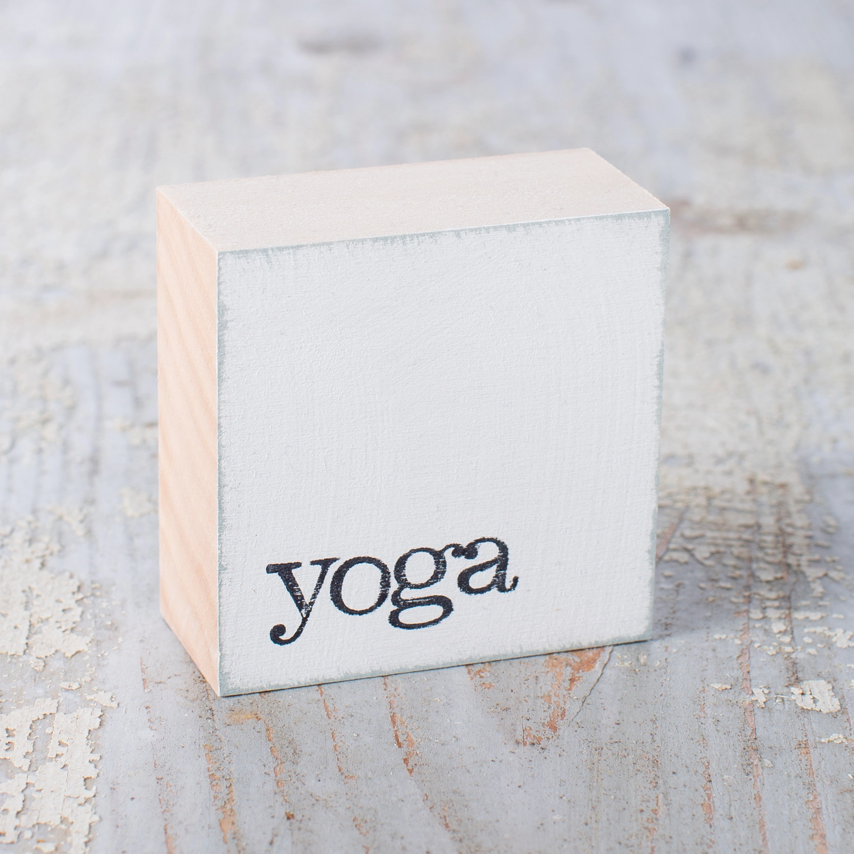 Textplatte "yoga" weiß von iopla , 6 x 6 cm