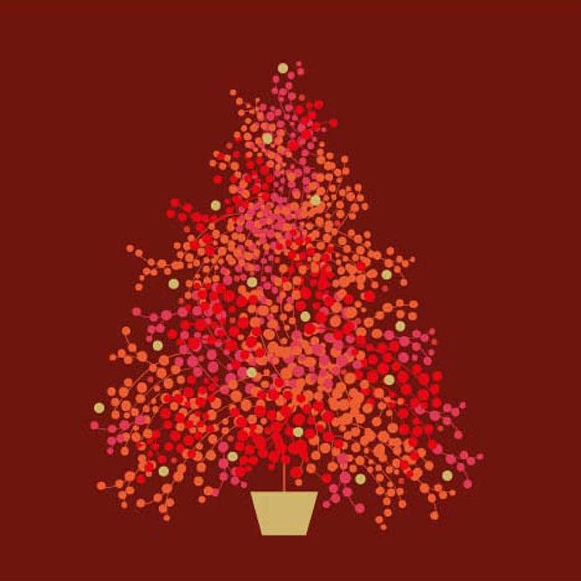Papierservietten Weihnachten "Season's Tree red" , 33 x 33 cm   von PPD