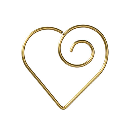 Büroklammern Herz "gold" von Räder  , 15 Stück, ca. 3 x 3 cm 