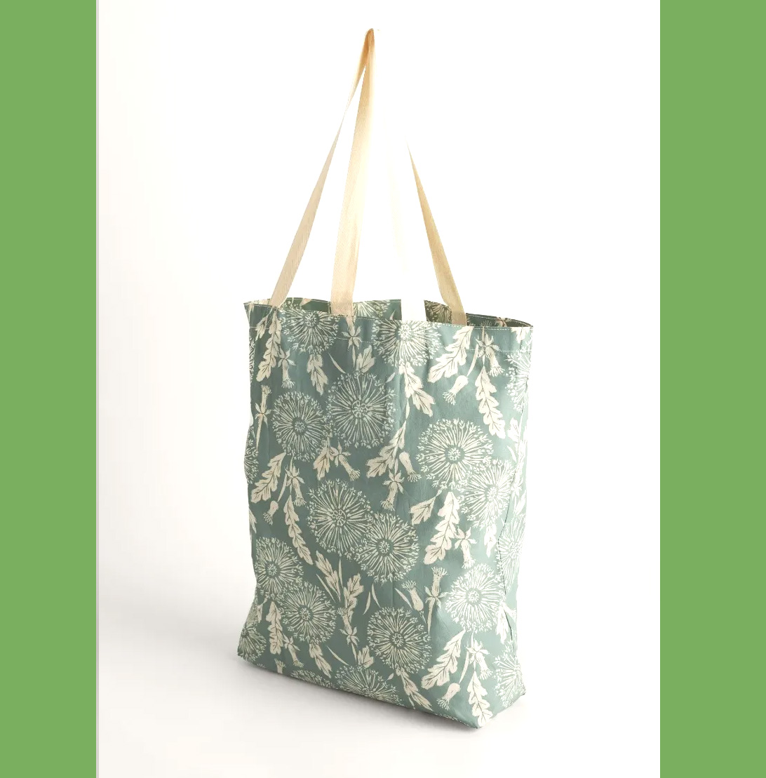 SEASALT CORNWALL Foldaway Canvas Shopper, Muster: Dandelion Seed Rosemary Chalk