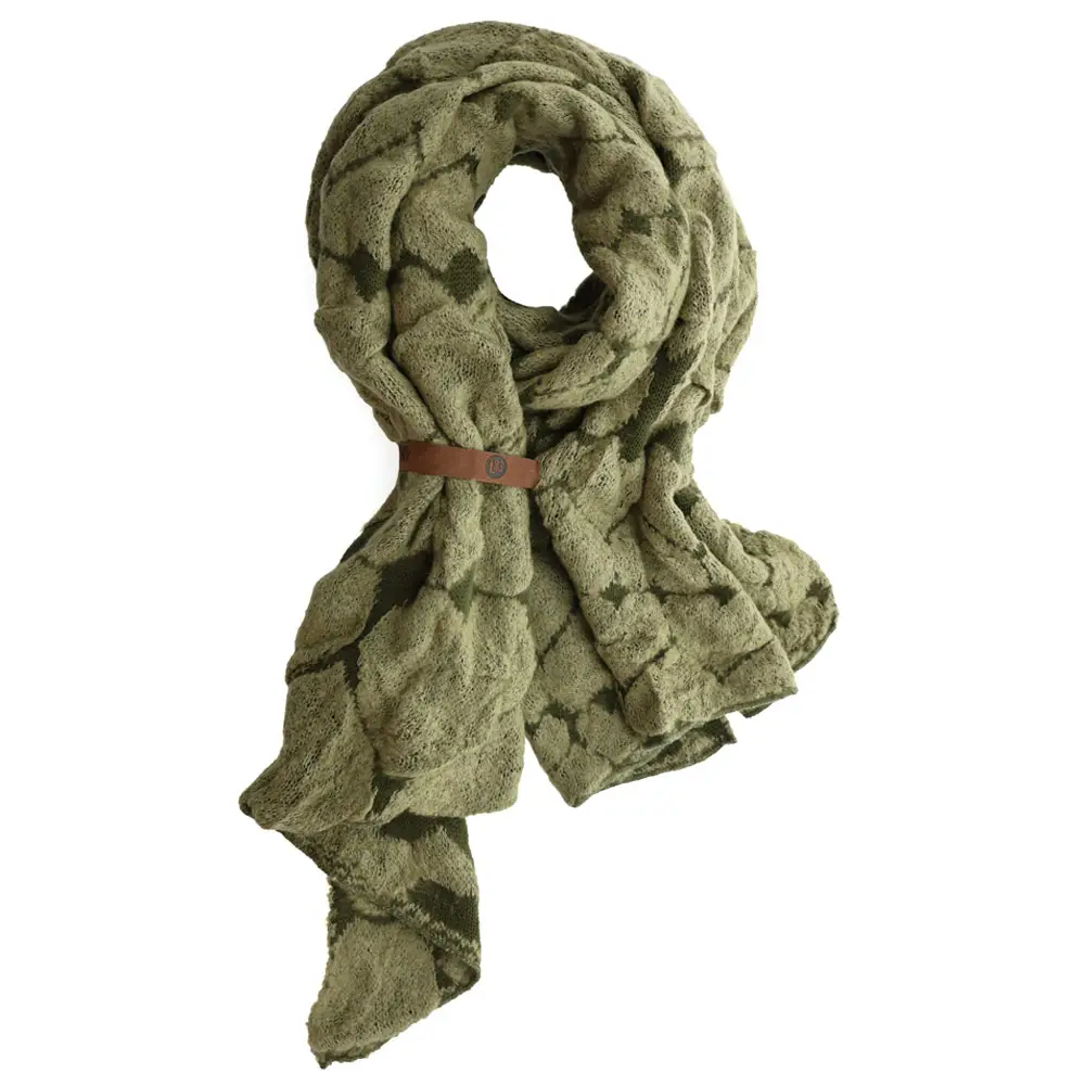 LOT83 Schal Lou Nr. 02, Herzen, Oliv