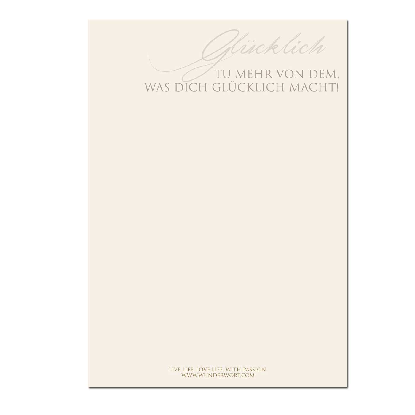 Wunderwort Schreibblock "GLÜCKLICH" 