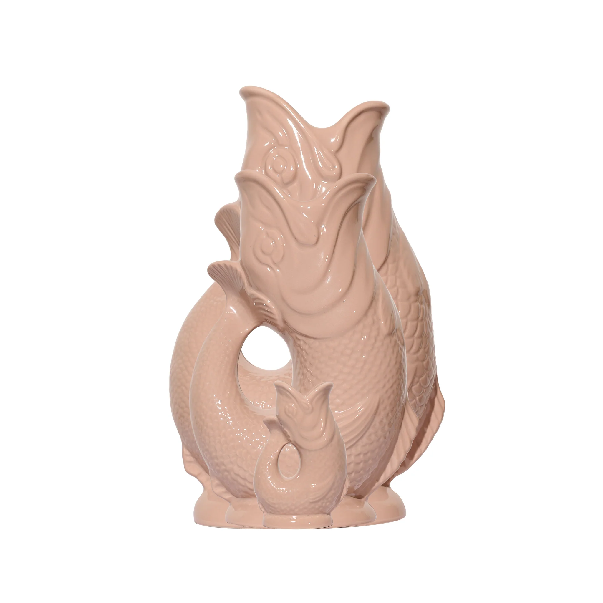 Gluckigluck  Fisch Karaffe/ Wasserkrug XL Chawning Tan ca. 1,1 L, Höhe ca. 27 cm   