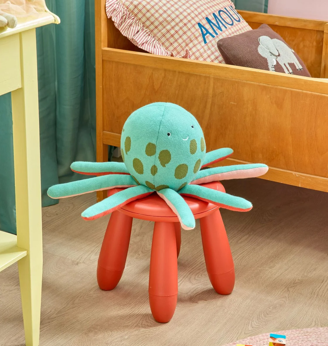 Rice Octopus Kuscheltier - Pink, Baumwolle, Octopus Cotton Plush Toy - Pink, ca. 55 x 20 cm