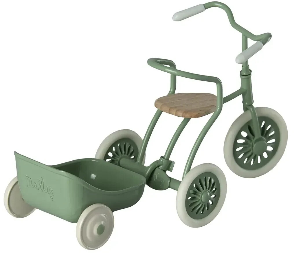 Maileg Dreirad grün, Abri à tricycle, Maus,  Höhe ca. 9 cm   