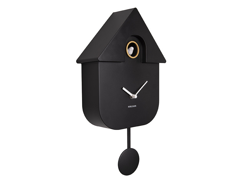 Wanduhr CUCKOO, Moderne Kuckucksuhr, Schwarz, Uhr  