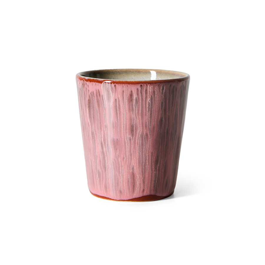 HKliving 70's Kaffee Becher/coffee mug, RHUBARB