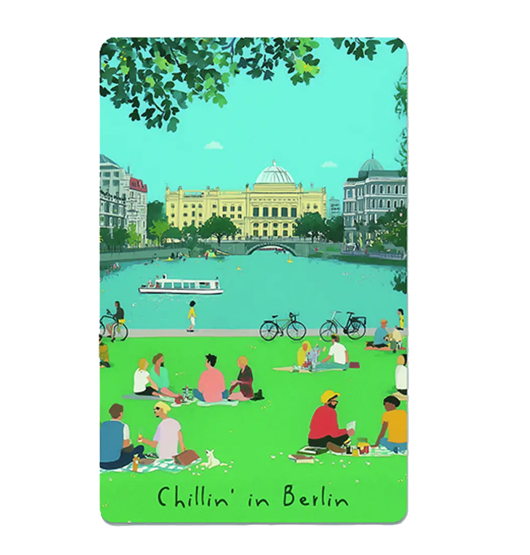 Lunacard Postkarte Berlin Chillin, Berlin Postkarte , Mini