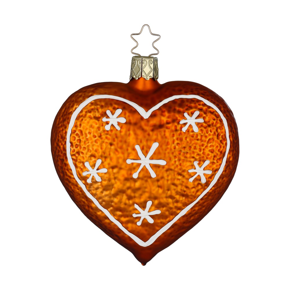 Inge Glas Lebkuchenherz, Weihnachtsbäckerei, Christbaumkugel, ca. 9 cm, Glas  