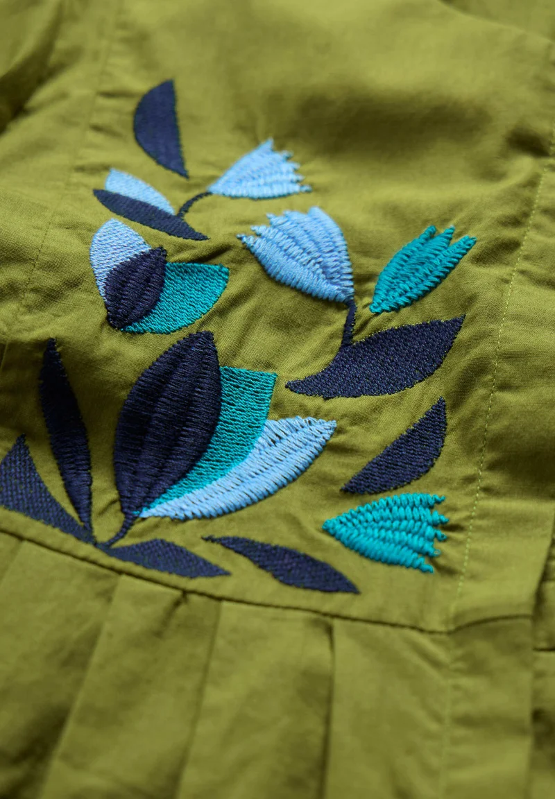 % SEASALT CORNWALL THORNAPPLE EMBROIDERED - Bluse - green dark citron
