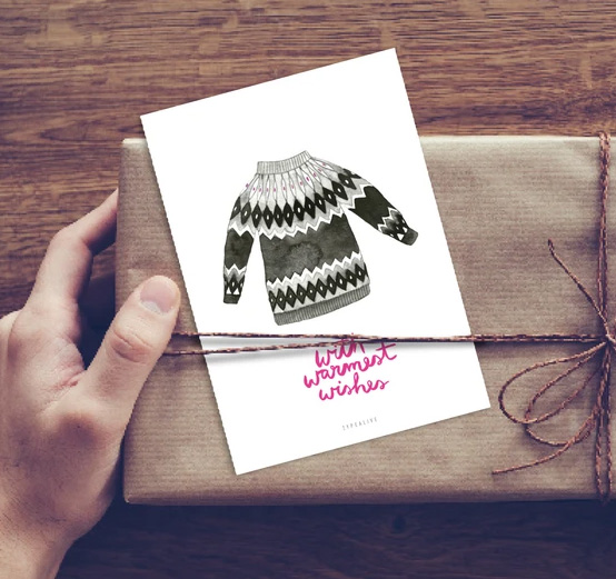 Typealive XMAS Postkarte "Pullover No. 1" Weihnachten
