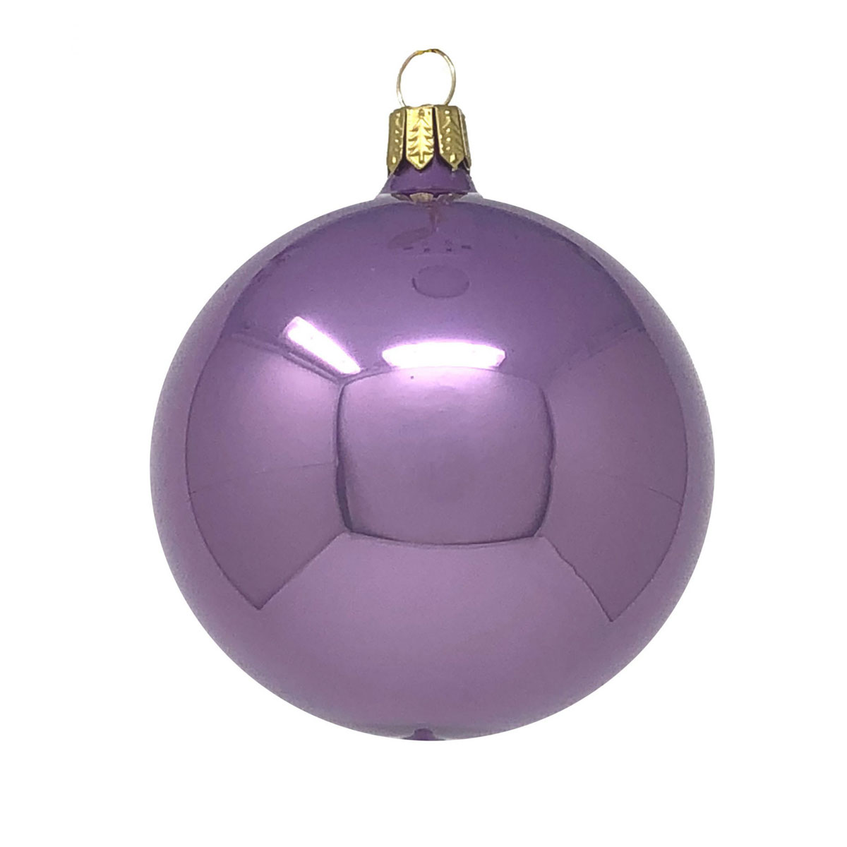 Christbaumkugel hellviolett matt, D. 8cm, Weihnachtskugel von der Oberfränkische Glasmanufaktur