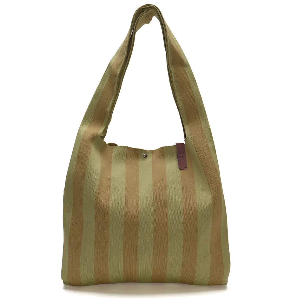 LOT83 Shopper Lois 119, Streifen Oliv, ca.  45 x 35 cm