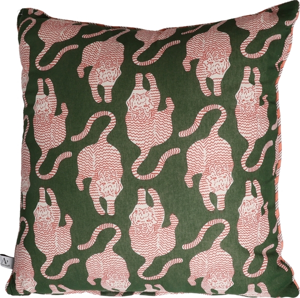 Kissen Ethnic, Tiger-grün, ca. 50x50 cm, Baumwolle