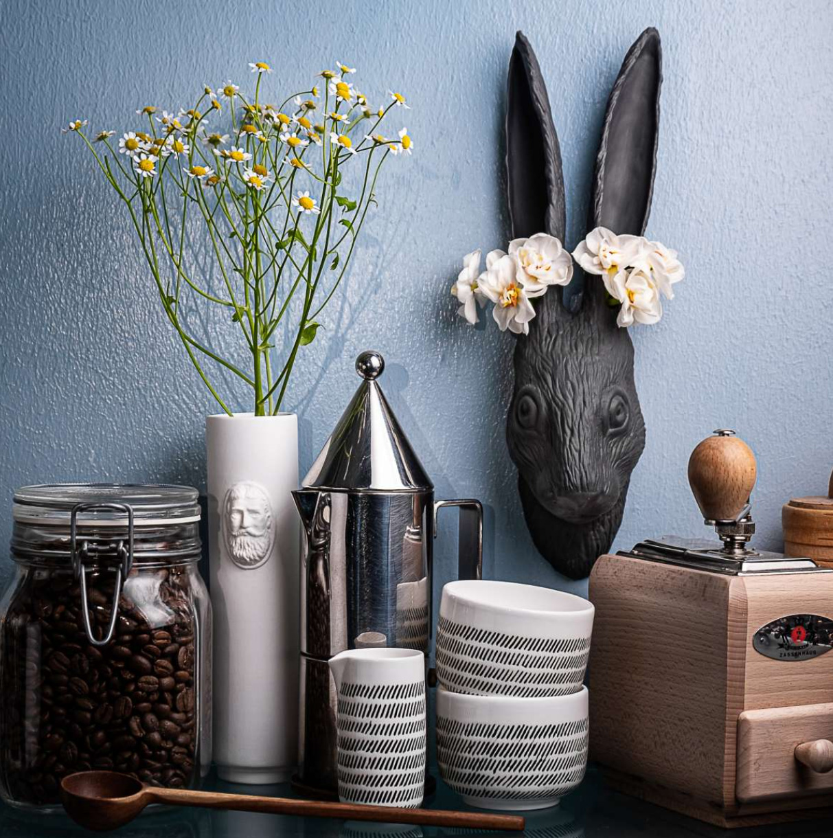 KLATT OBJECTS HERR KOWALSKI Wandvase Schwarz, Hase