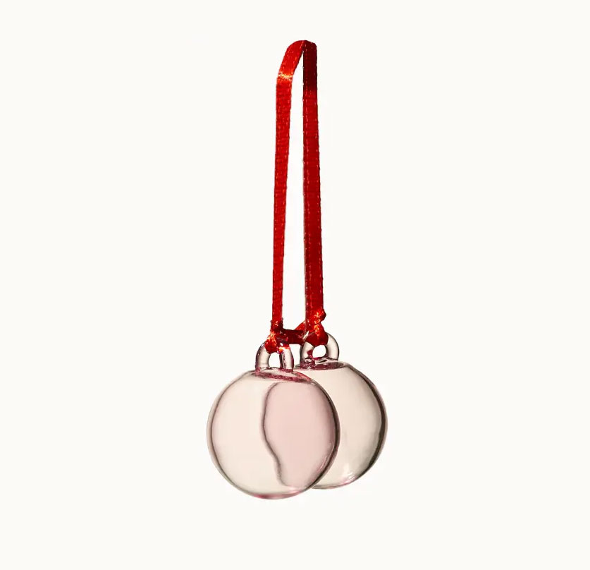 Hängende Kirschen aus farbigem Glas, Rosa, glass christmas cherries, D. ca 3 cm