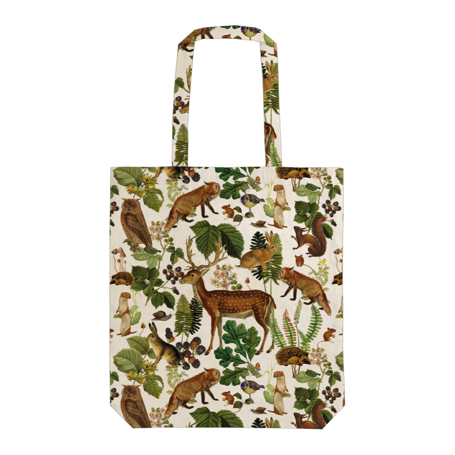 Sköna Ting Stofftasche " Forest animals" Waldtiere, ca. 38x42 cm. Baumwolle