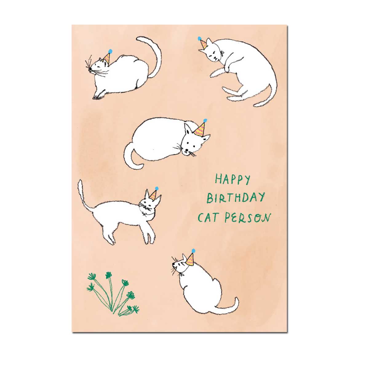 Roger la Borde Doppelkarte "Happy Birthday Cat Person",  Geburtstag,  Katzen