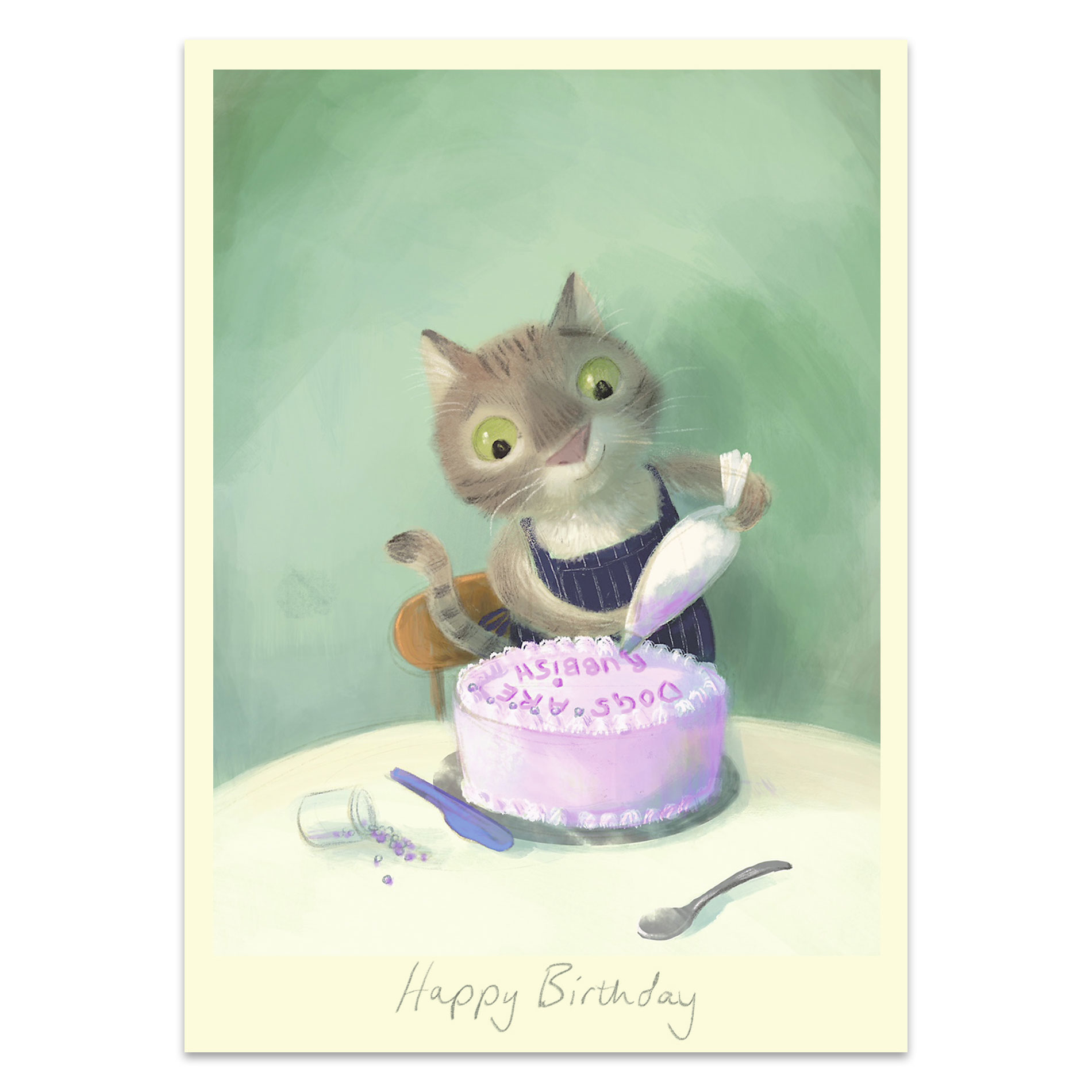 Two Bad Mice Doppelkarte "Happy Birthday " von Two Bad Mice aus England , Katze von Alison Friend