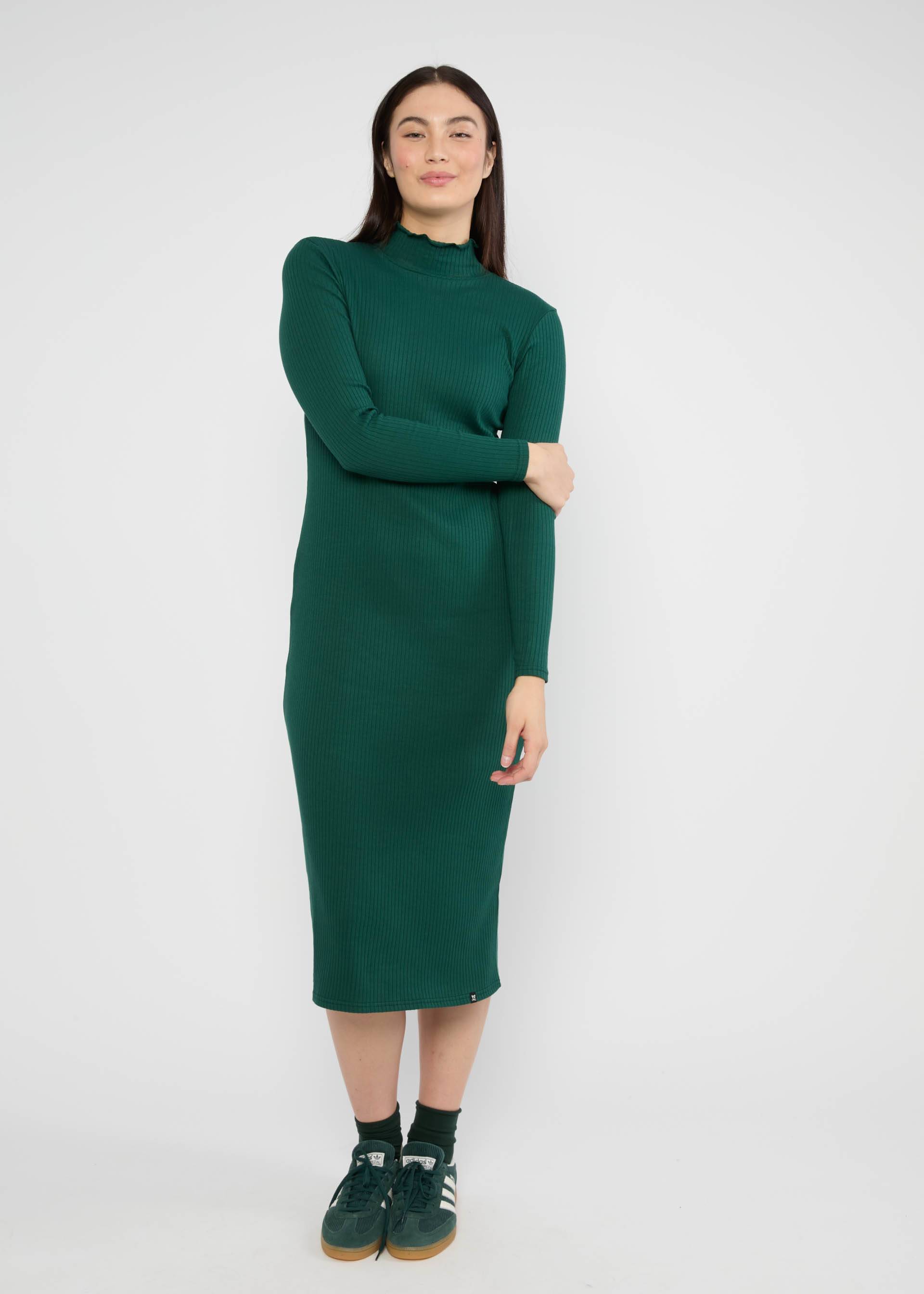 % Blutsgeschwister Midikleid The Bodyconscious - emerald dahlia green