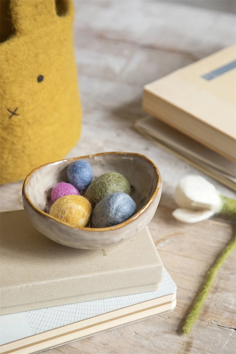 Gry & Sif 3er Set Eier aus Filz "MARBLE" zum Hängen, Eggs - Marble - Set of 3, Fair Trade