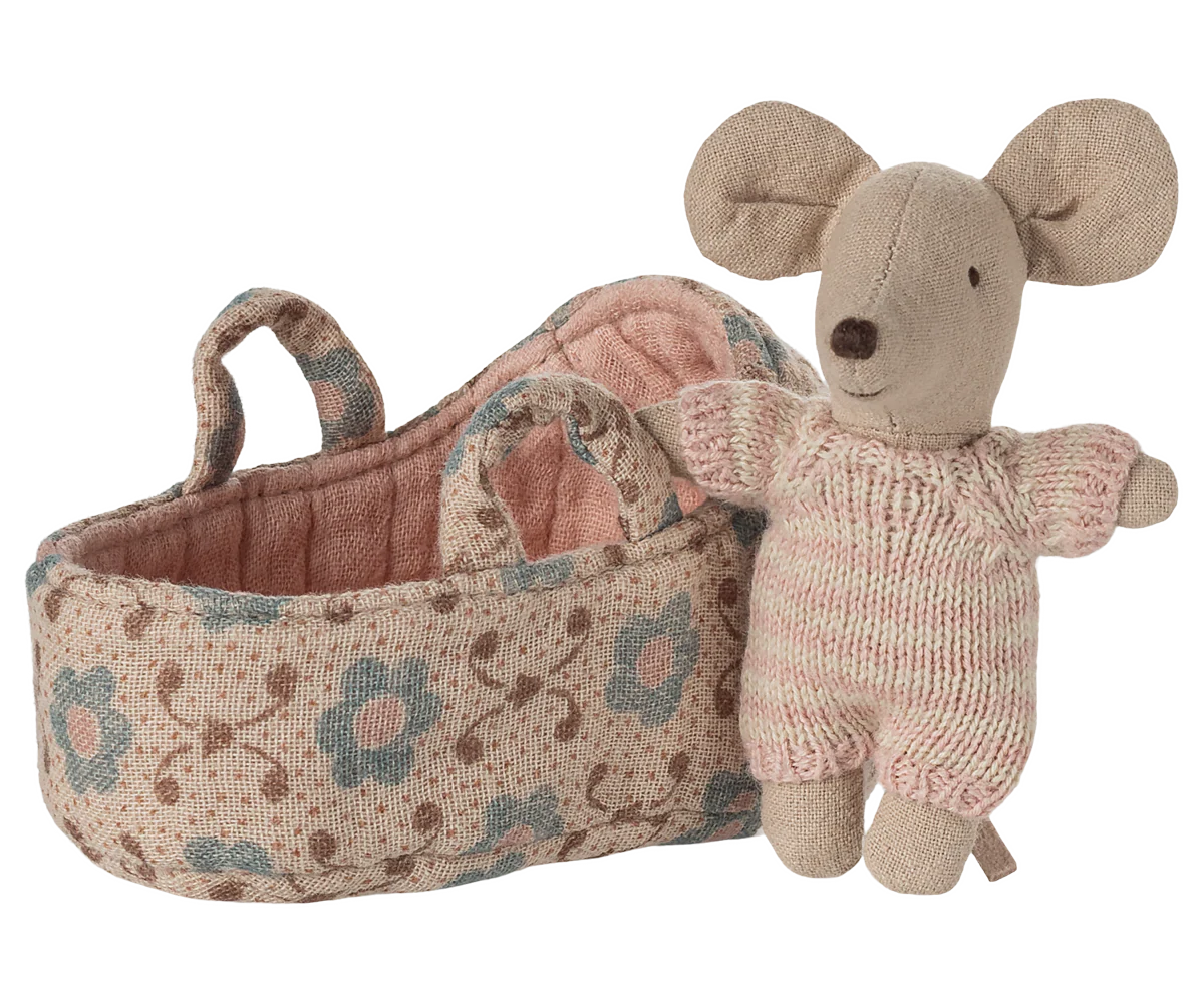 Maileg Babymaus in Tragetasche - Rose