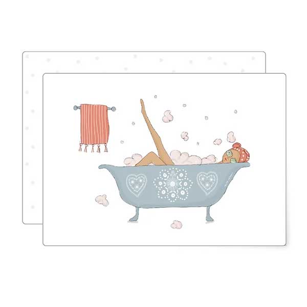MIAO Postkarte   "Heute ist ein schöner Tag" Wellness in der Badewanne