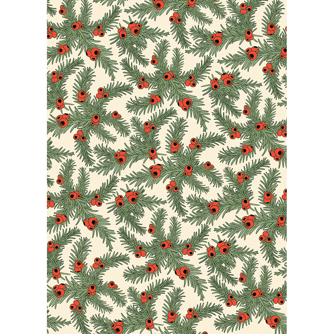 Geschenkpapier FIR BERRIES, ca. 50 x 70 cm von Emily Burningham