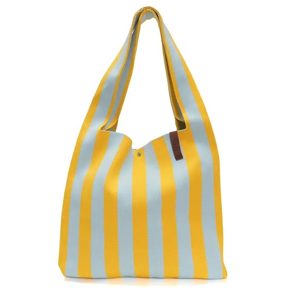 LOT83 Shopper Lois 86, Streifen Gelb-Zartblau, ca.  45 x 35 cm