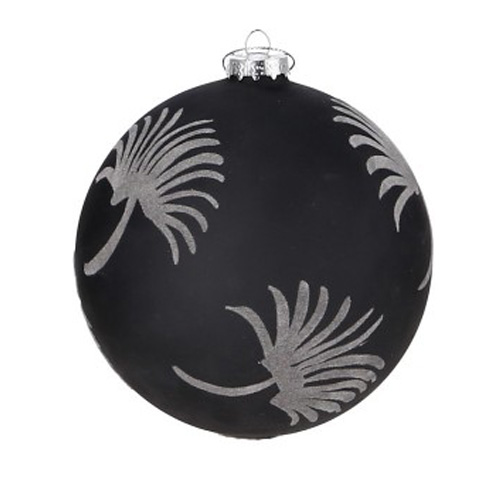 Weihnachtskugel "Meira 1" schwarz , D. ca. 8 cm, handbemalt